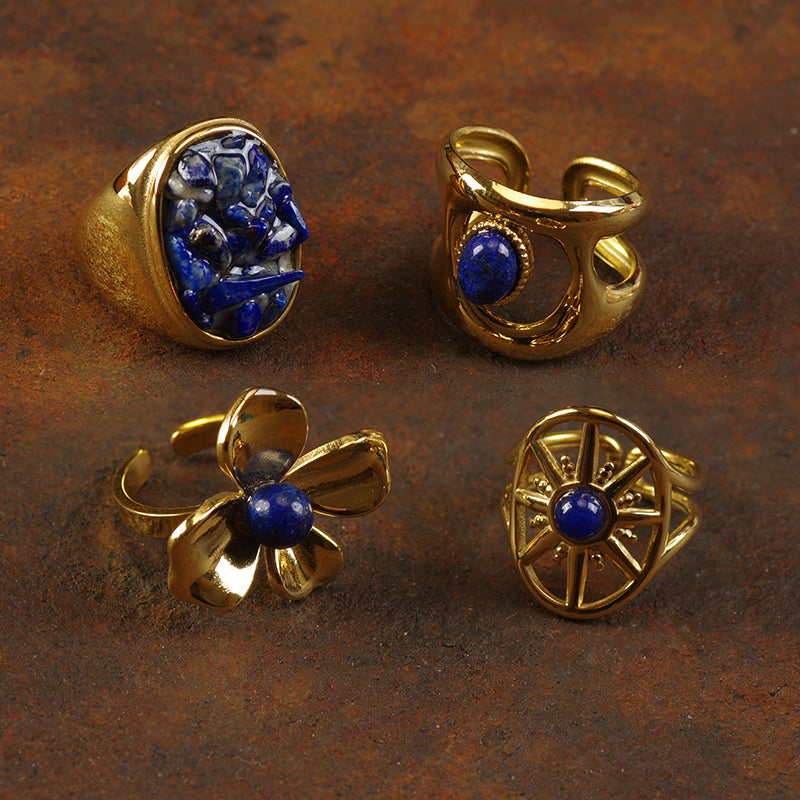 Irregular Lapis Lazuili Stone Ring