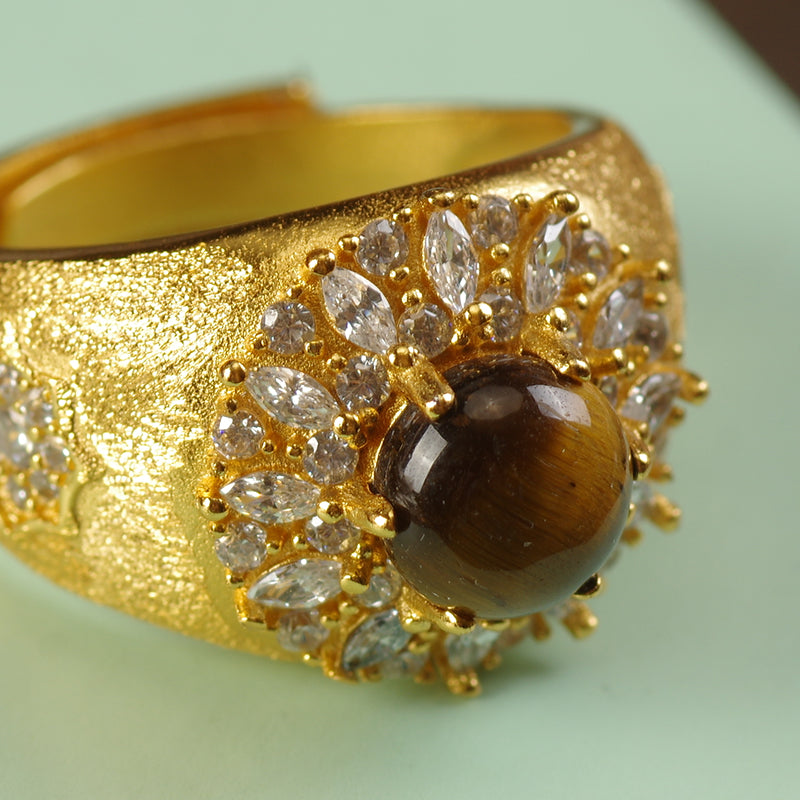 Gold Tiger Eye Stone Rings