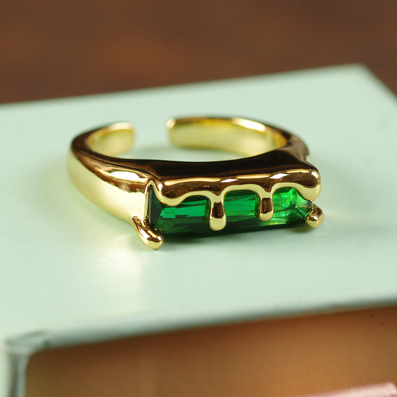 Emerald Green Crystal Ring