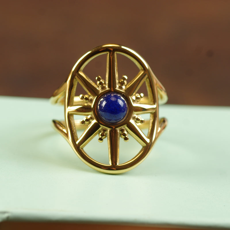 Irregular Lapis Lazuili Stone Ring