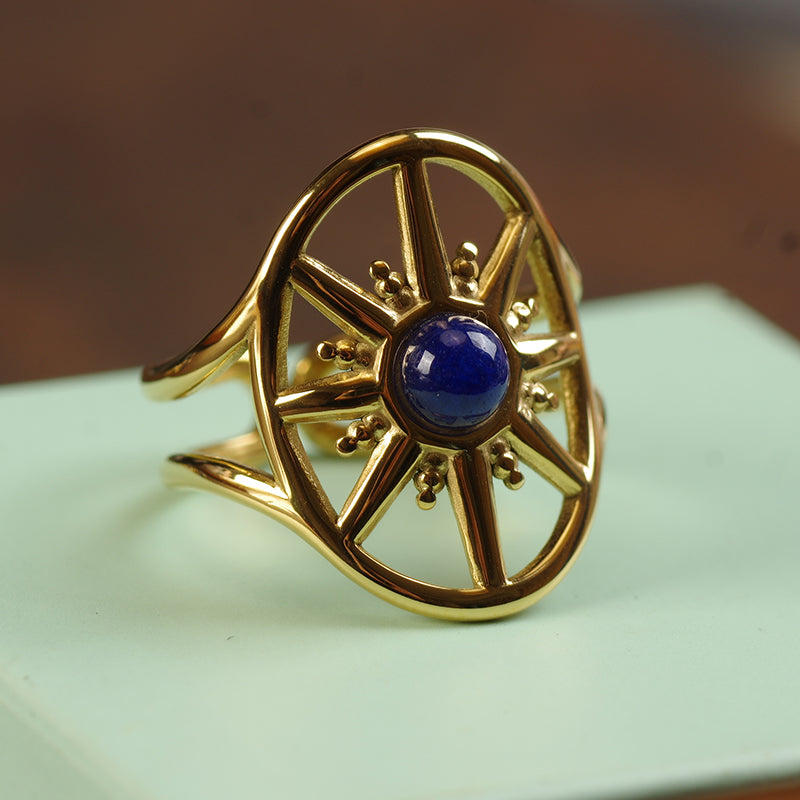 Irregular Lapis Lazuili Stone Ring