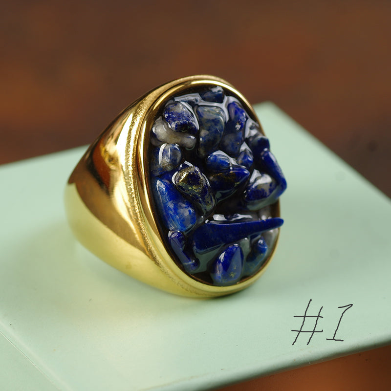 Irregular Lapis Lazuili Stone Ring
