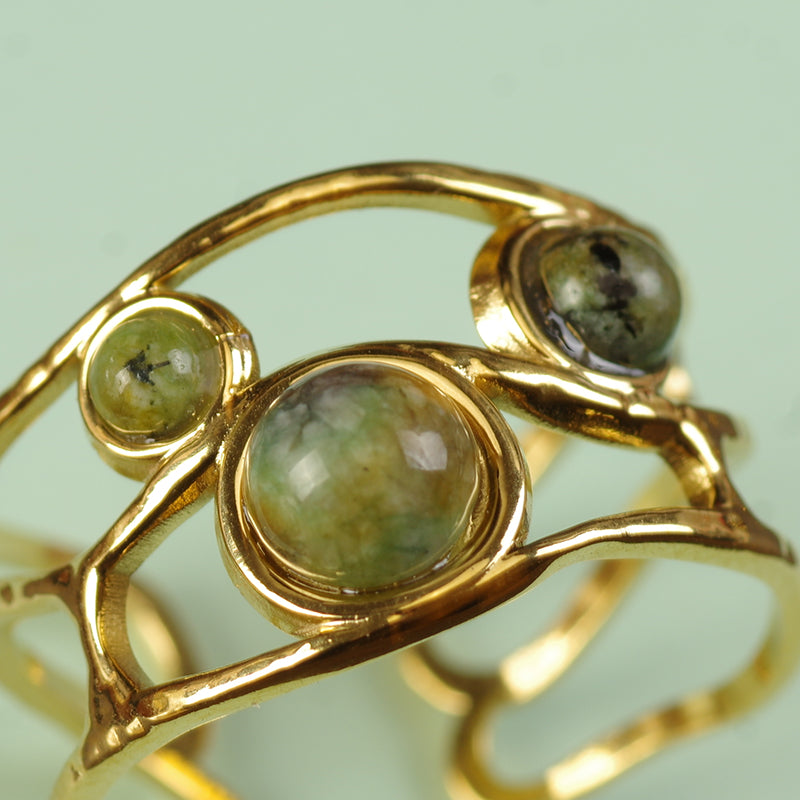 Chunky Gold Gemstone Ring