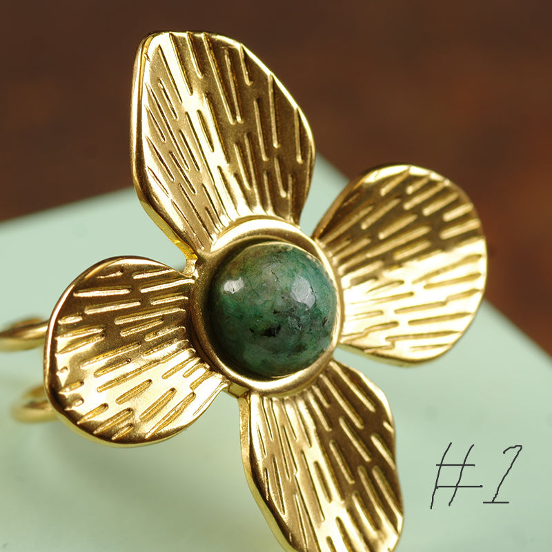 Chunky Gold Gemstone Ring