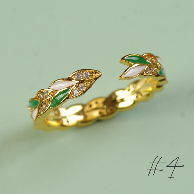 Bague en pierre de malachite plaquée or
