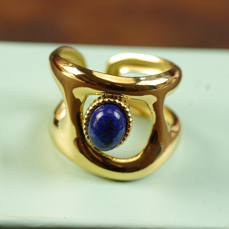 Irregular Lapis Lazuili Stone Ring