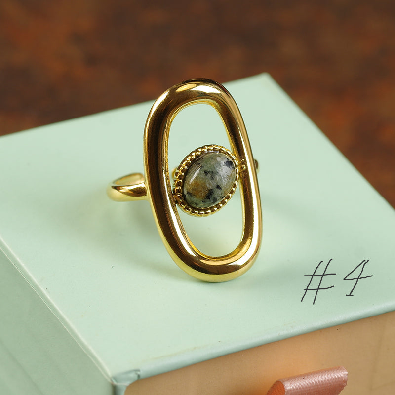 Chunky Gold Gemstone Ring