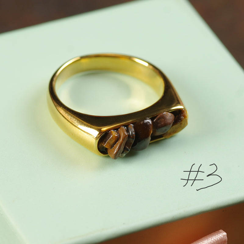 Gold Tiger Eye Stone Rings