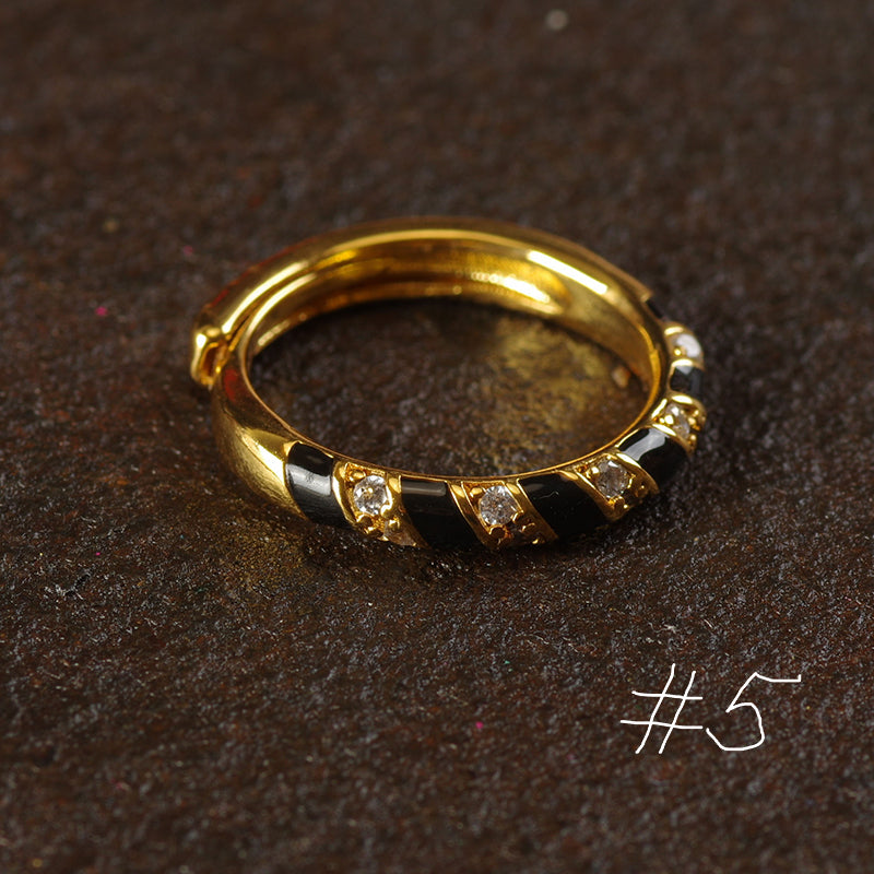 Punk Style Black Enamel Ring