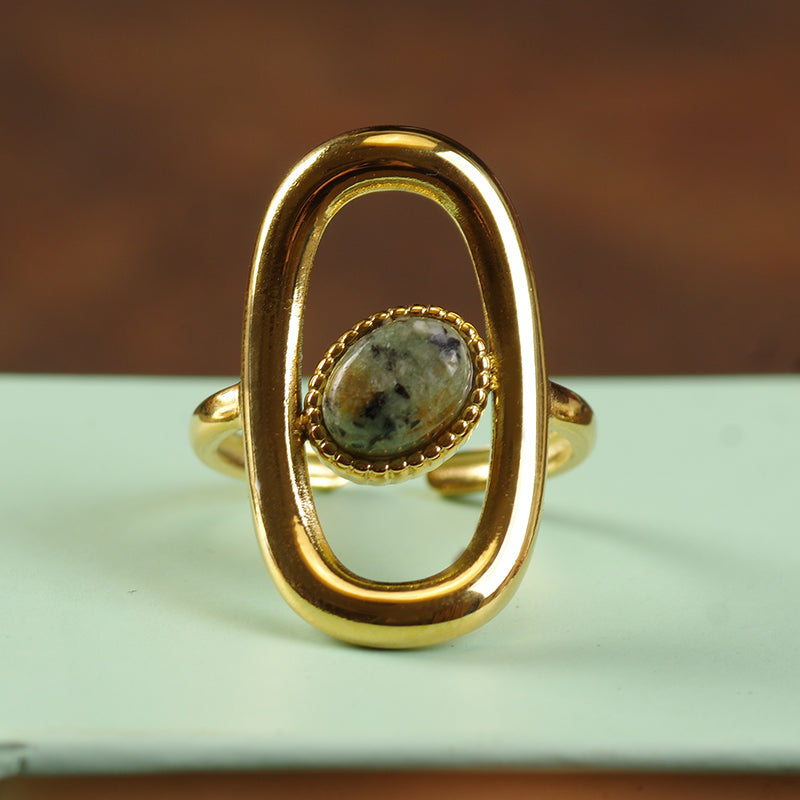 Chunky Gold Gemstone Ring