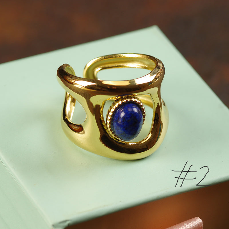 Irregular Lapis Lazuili Stone Ring