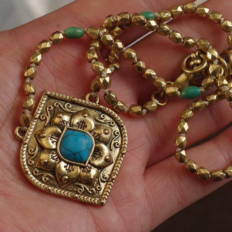 Lotus Pendant Gold Plated Necklace