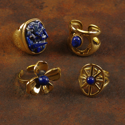 Irregular Lapis Lazuili Stone Ring