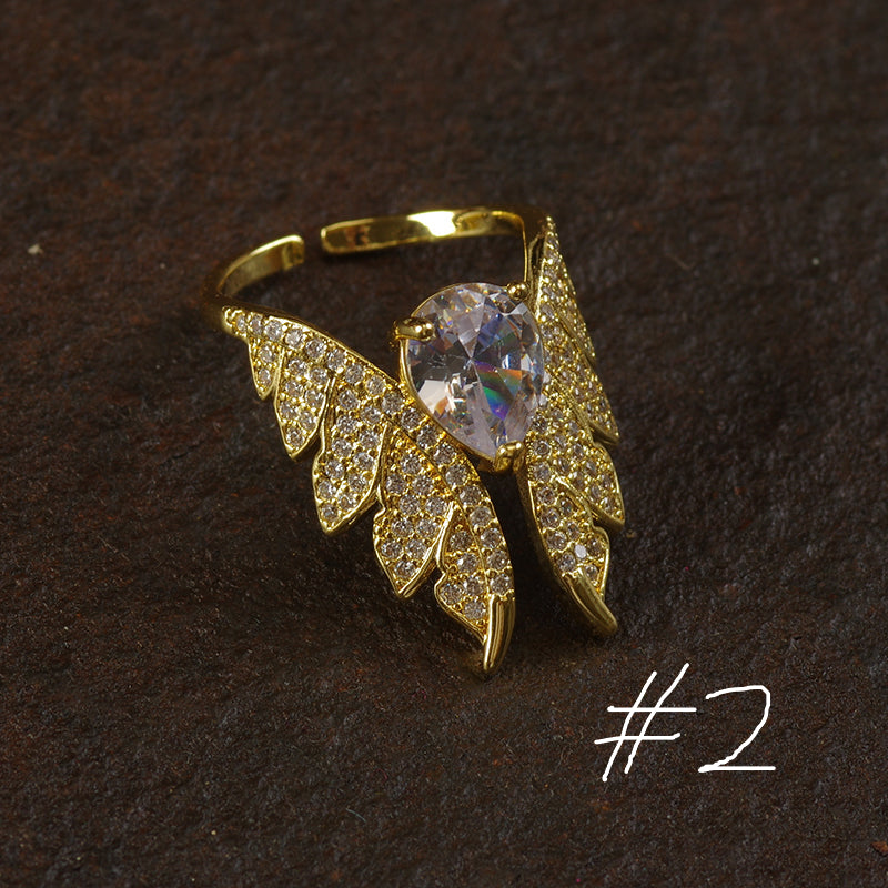 Gold Plated Minimalism Ring - The Wing Set