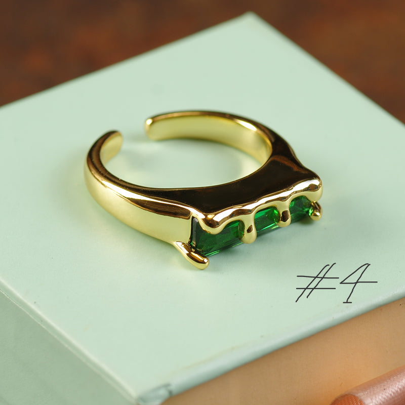 Emerald Green Crystal Ring