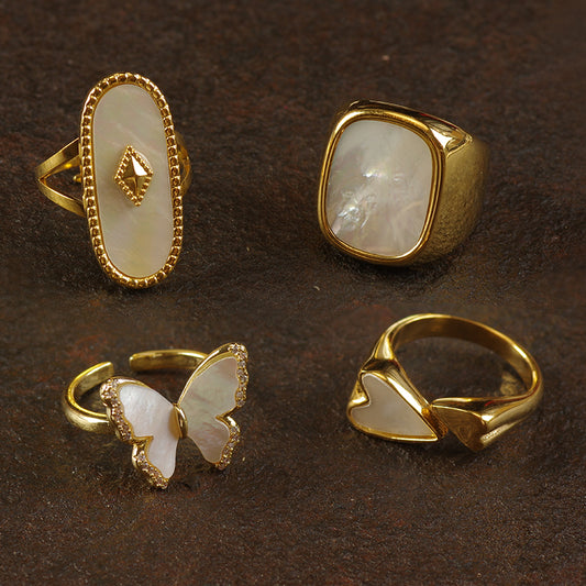Mother of Pearl Ring Set