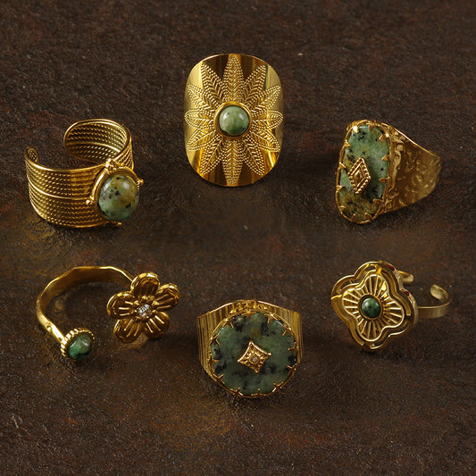 Chunky Green Stone Ring