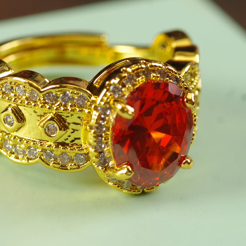 Crystal Red Solitaire Rings