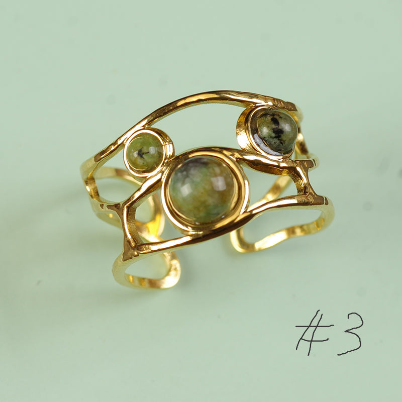 Chunky Gold Gemstone Ring