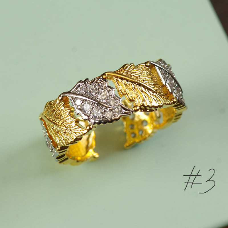 Art Deco Chunky Gold Plated Ring