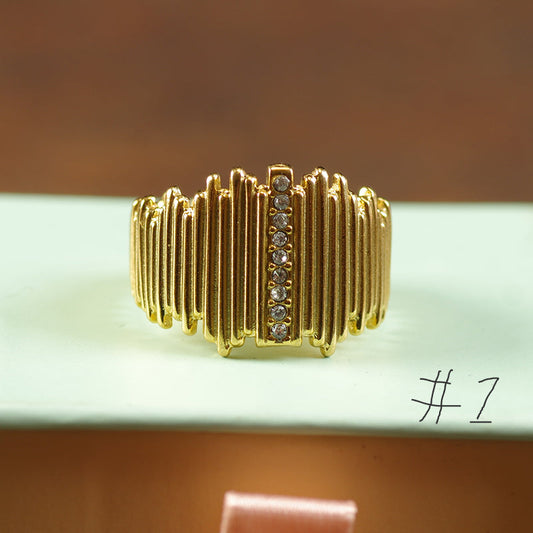 Gold Plating Goth Stone Statement Ring