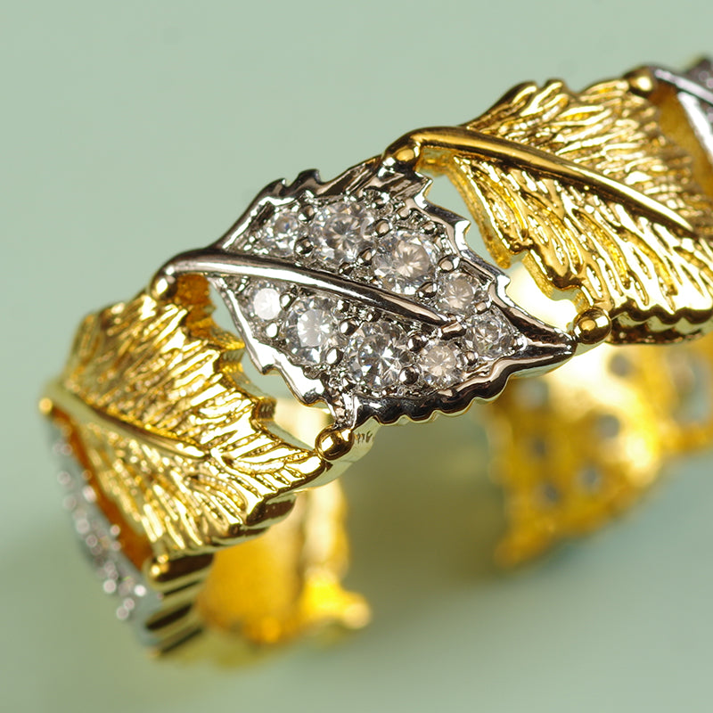 Art Deco Chunky Gold Plated Ring