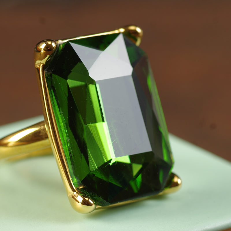 Emerald Green Crystal Ring