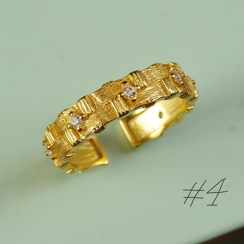 Art Deco Chunky Gold Plated Ring