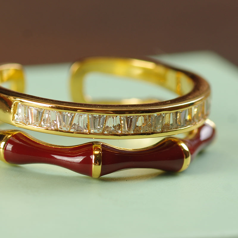 Crystal Red Solitaire Rings