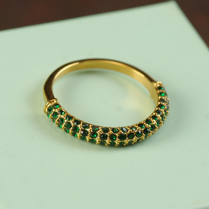 Malachite Stone Gold Ring