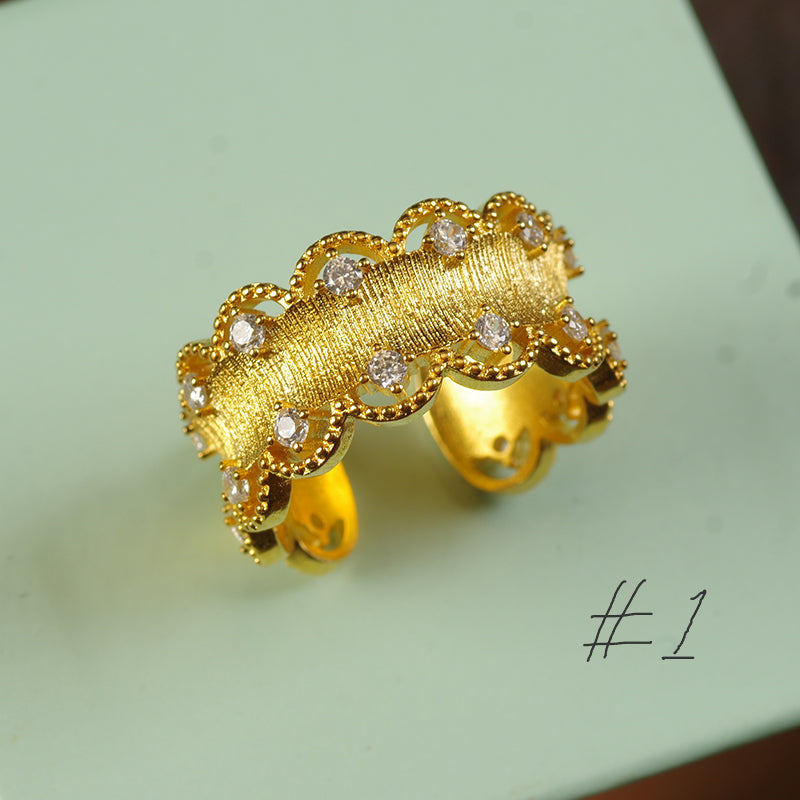 Art Deco Chunky Gold Plated Ring