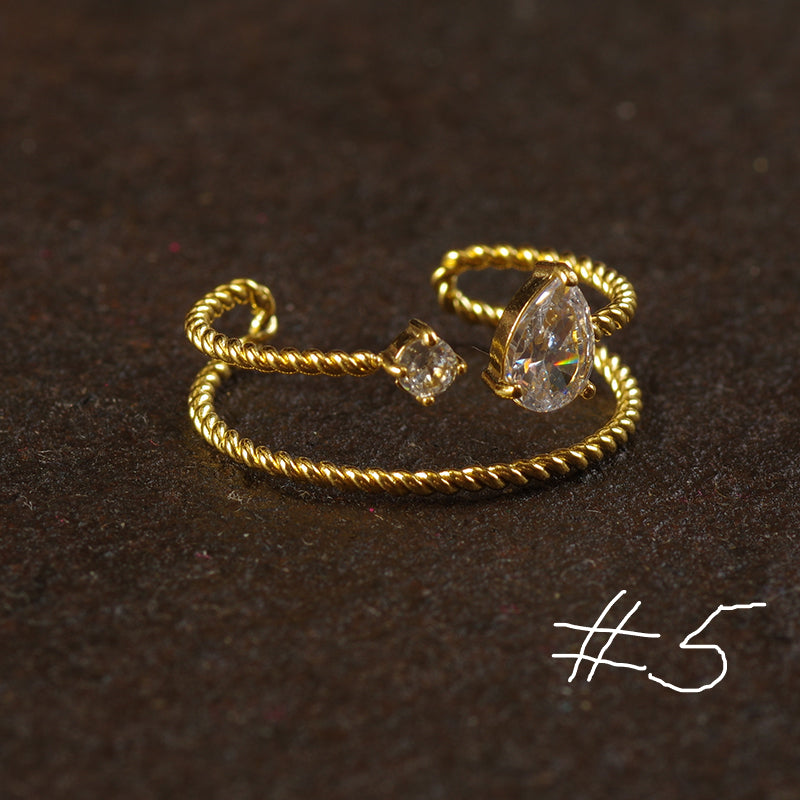 Gold Plated Minimalism Ring - The Wing Set