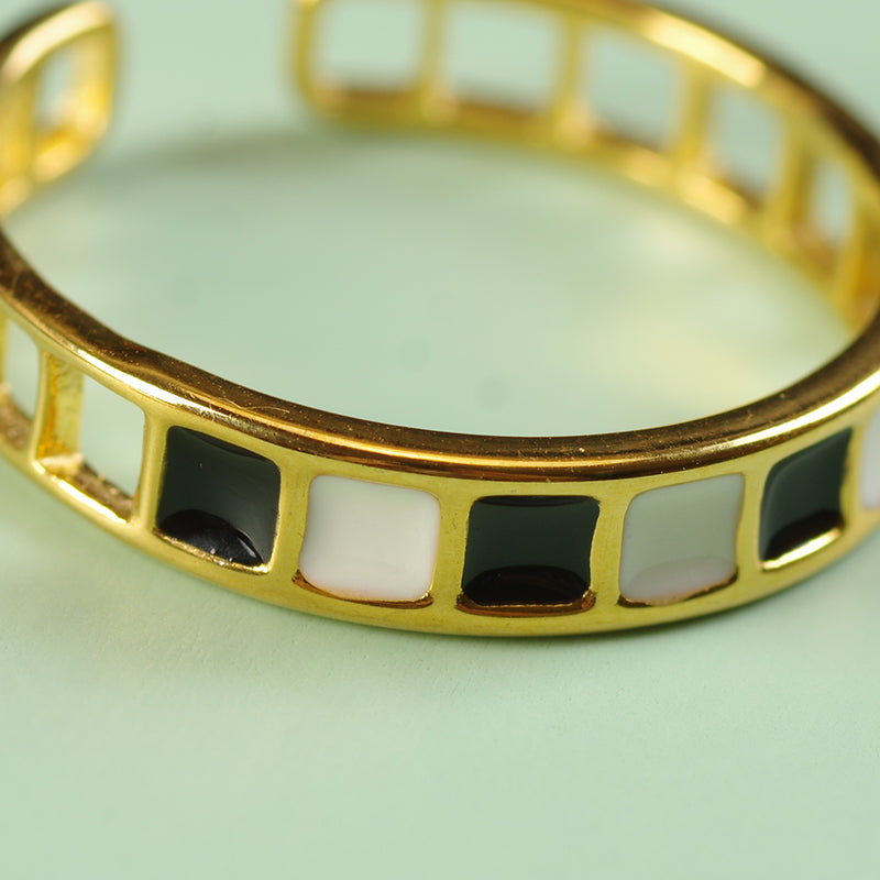 Hollow Enamel Rings - Dark Eye Set