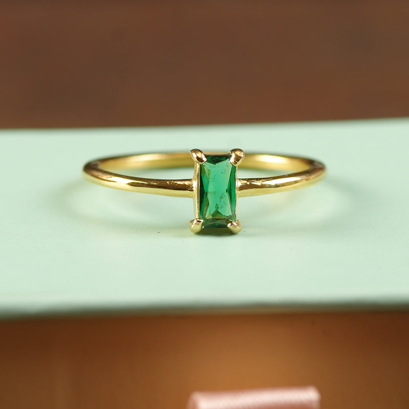 Emerald Green Crystal Ring
