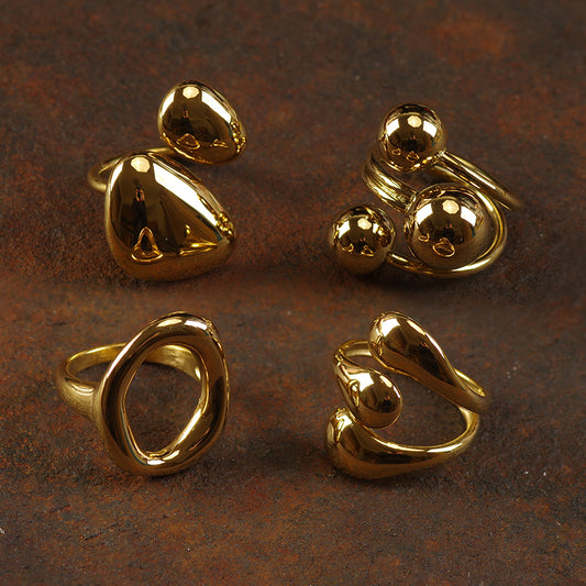 Gold Unique Irregular Ring