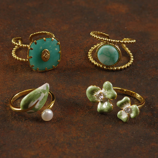 Gold Pearl Statement Ring