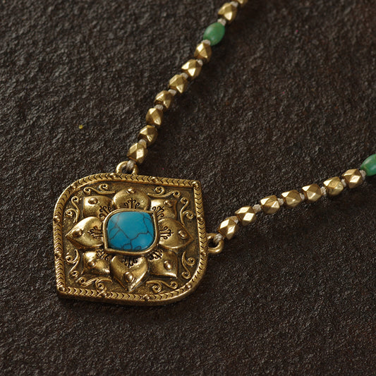 Lotus Pendant Gold Plated Necklace